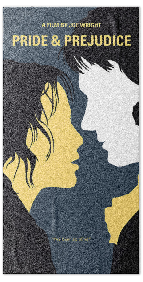 Pride And Prejudice Hand Towel featuring the digital art No584 My Pride and Prejudice minimal movie poster by Chungkong Art