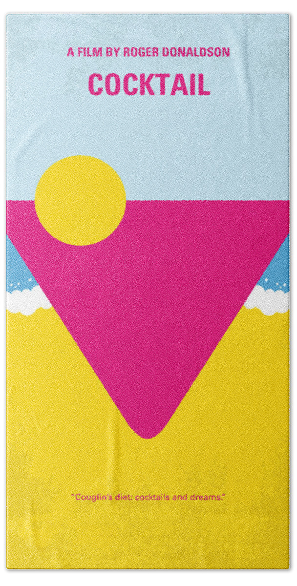 Cocktail Hand Towel featuring the digital art No603 My Cocktail minimal movie poster by Chungkong Art