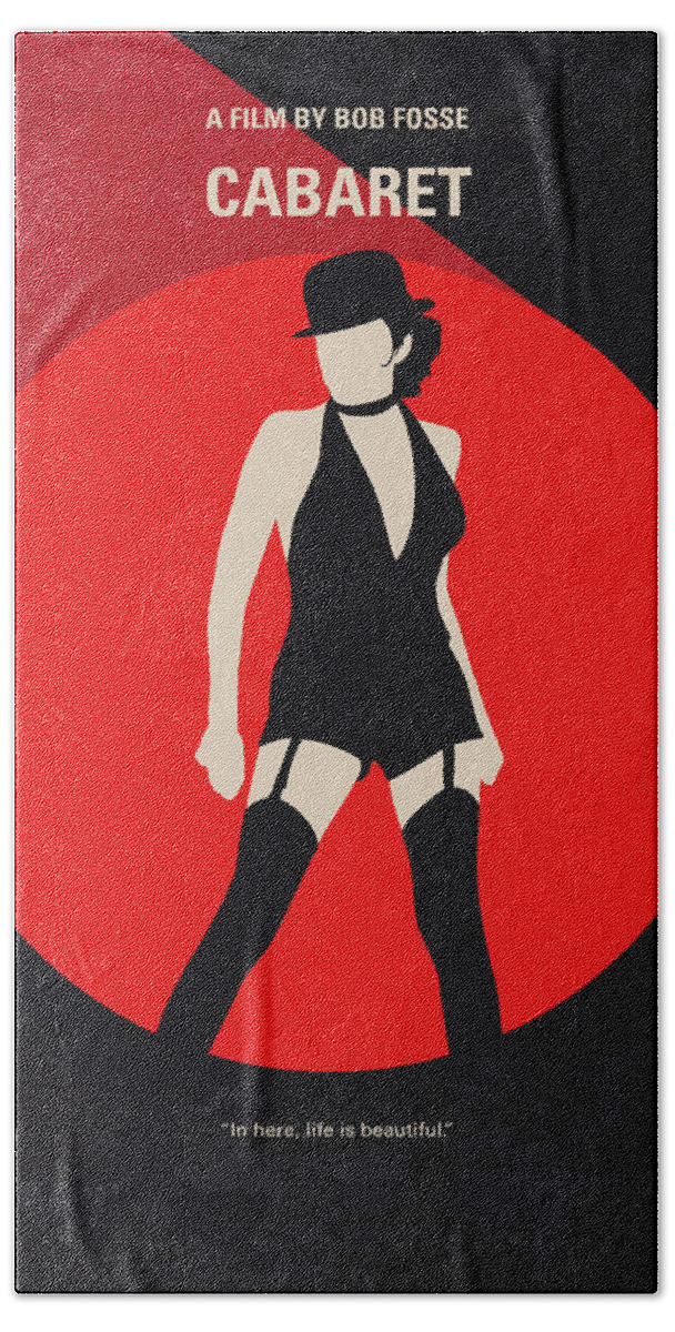 Cabaret Hand Towel featuring the digital art No742 My Cabaret minimal movie poster by Chungkong Art