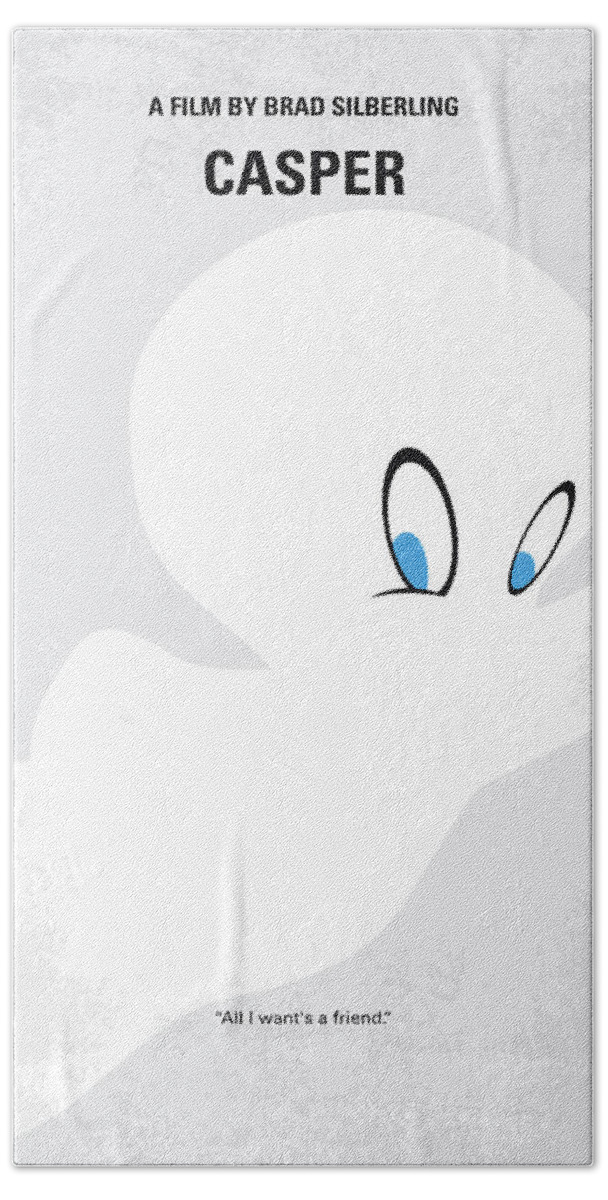 Casper Hand Towel featuring the digital art No752 My CASPER minimal movie poster by Chungkong Art