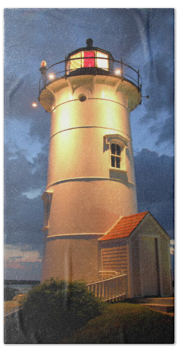 Nobska Point Lighthouse Bath Towel featuring the photograph Nobska Point Lighthouse by Roupen Baker