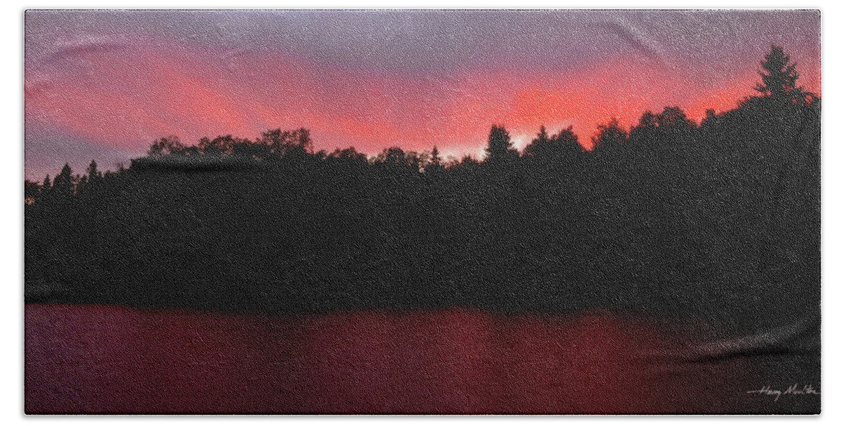 Sunset Hand Towel featuring the photograph Northern Lakes by Harry Moulton