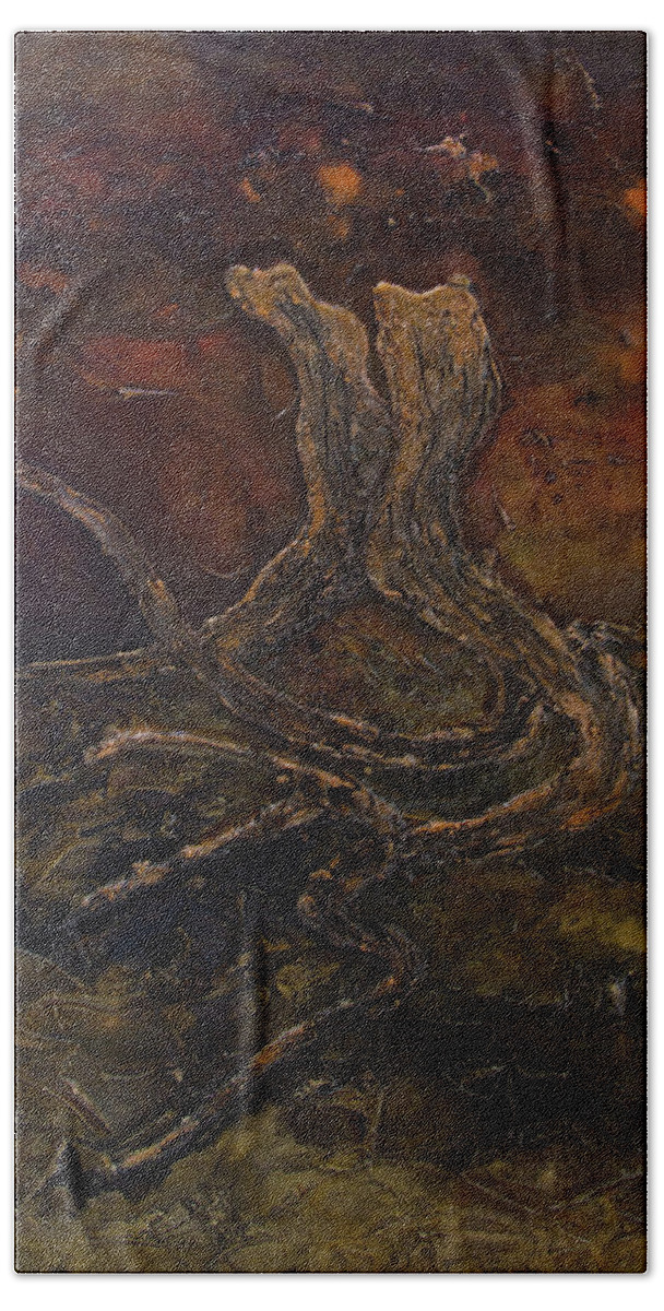 Tree Hand Towel featuring the painting Not forgotten by John Stuart Webbstock