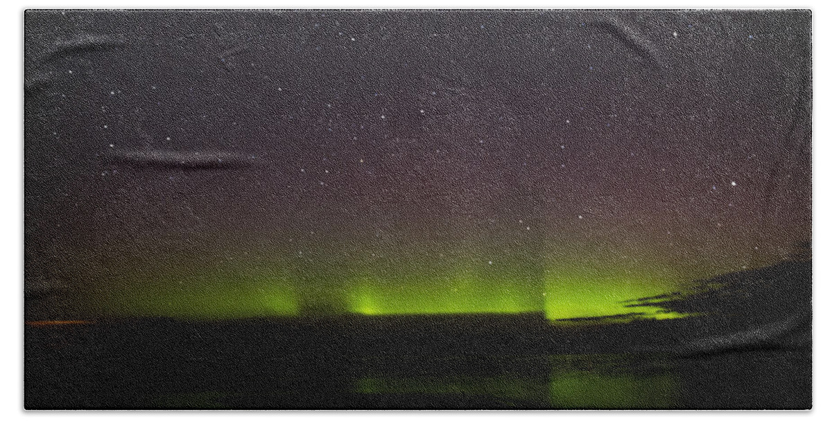 Aurora Hand Towel featuring the photograph Not So Northern Lights by Randy Hall