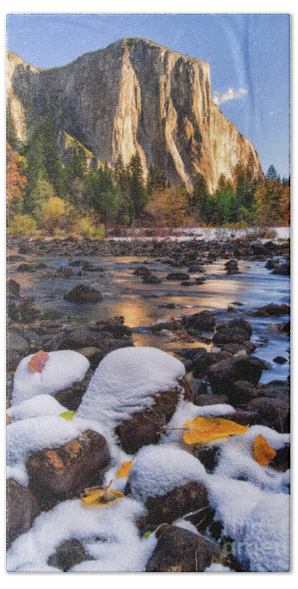 Yosemite Hand Towel featuring the photograph November Morning by Anthony Michael Bonafede