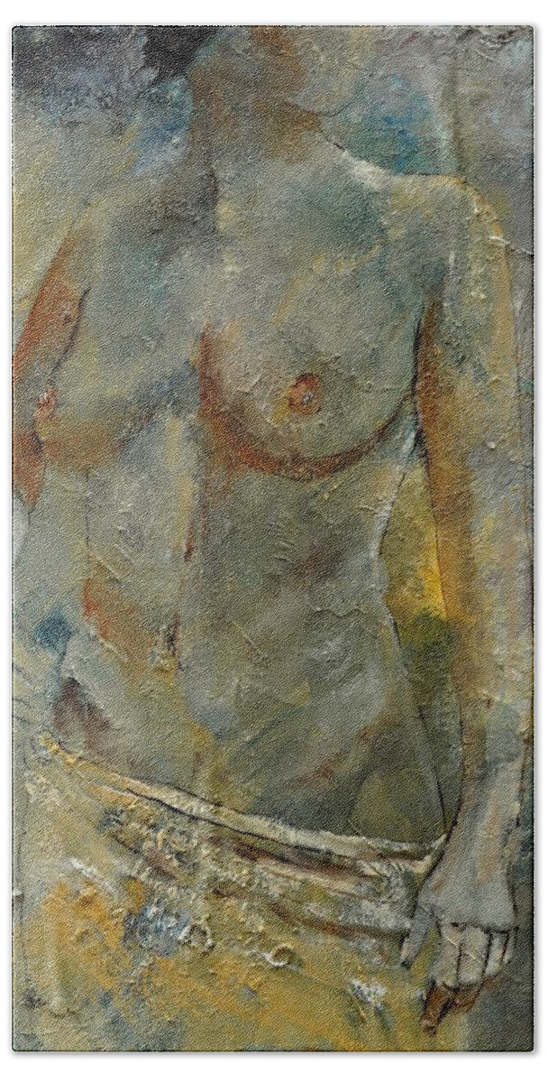 Nude Hand Towel featuring the painting Nude 451140 by Pol Ledent