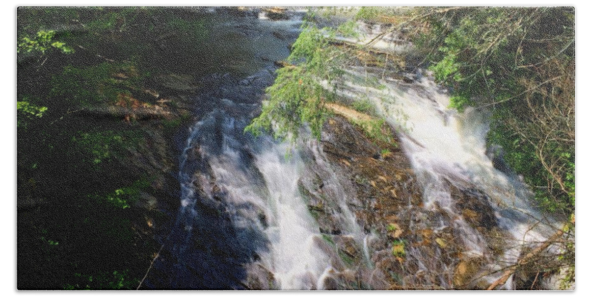 Waterfall Hand Towel featuring the photograph Observation by Richie Parks