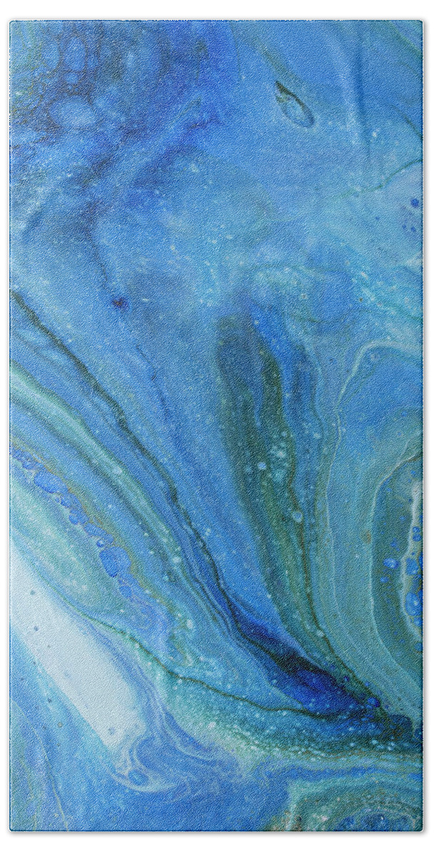 Abstract Bath Towel featuring the painting Ocean Motion by Darice Machel McGuire