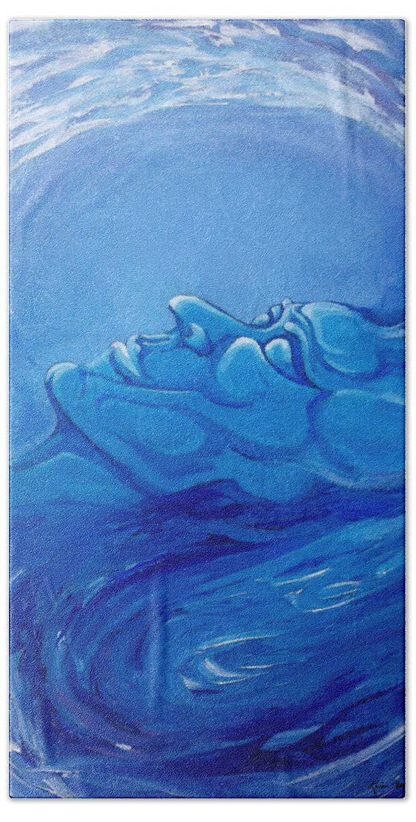 Ocean Bath Towel featuring the painting Ocean Spirit by Kevin Middleton