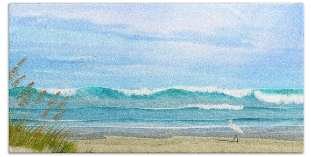 Ocean Bath Towel featuring the digital art Oceanic Landscape by John Wills