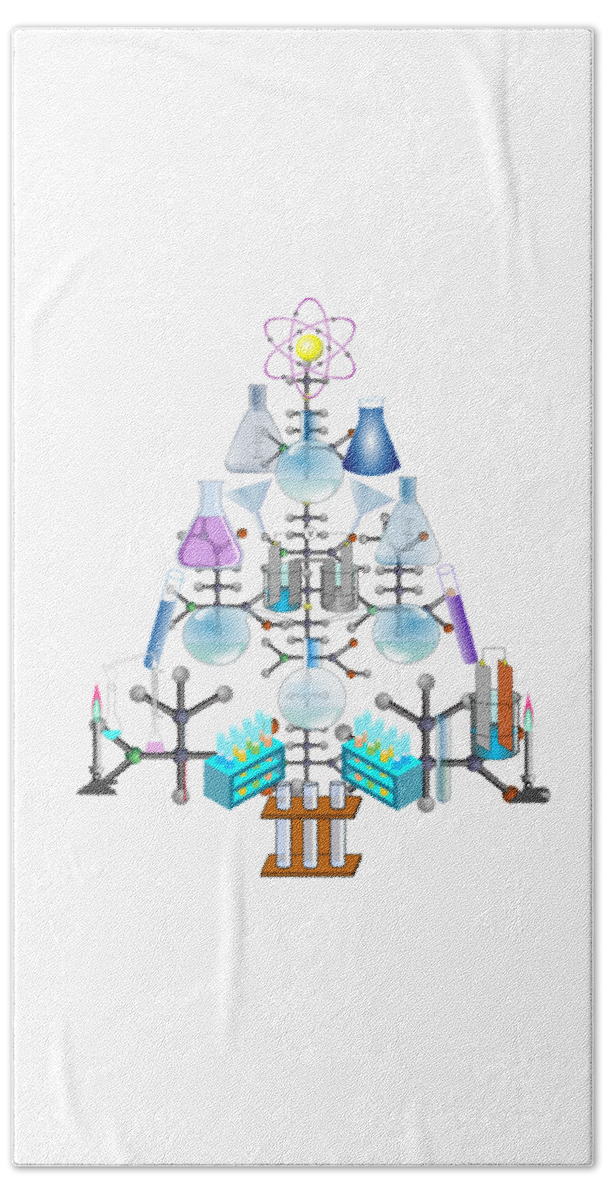 Christmas Tree Hand Towel featuring the digital art Oh Chemist Tree - Oh Christmas Tree by Gravityx9 Designs