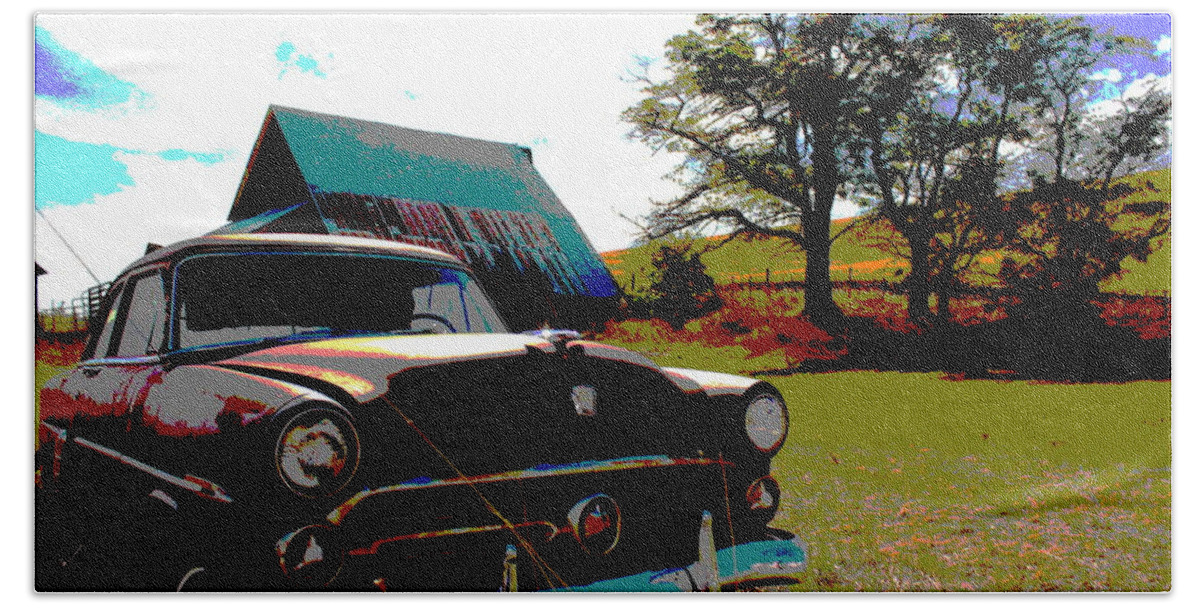 Car Hand Towel featuring the photograph Old car by Jean Evans
