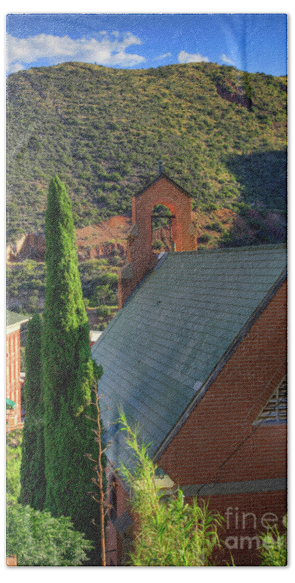 Nature Bath Towel featuring the photograph Old Church in Bisbee by Charlene Mitchell