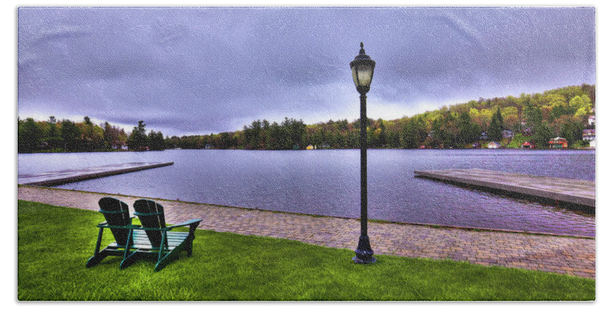 Old Forge Waterfront Bath Towel featuring the photograph Old Forge Waterfront by David Patterson