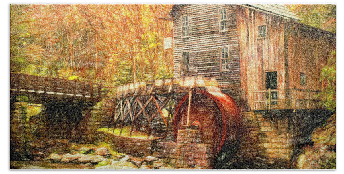 Grist Mill Bath Towel featuring the photograph Old Grist Mill by Mark Allen