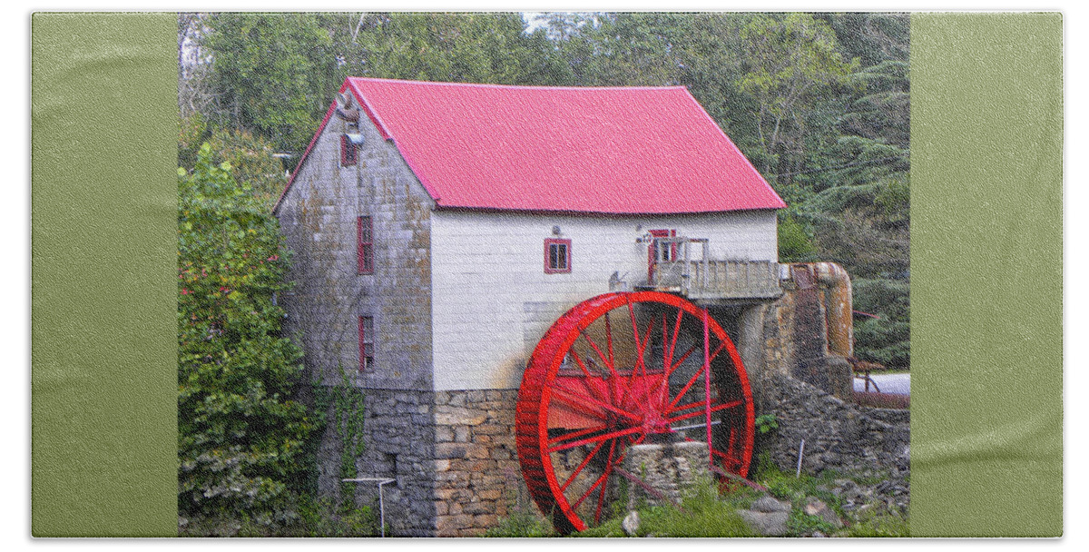 Old Mill Of Guilford Bath Towel featuring the photograph Old Mill of Guilford Squared by Sandi OReilly