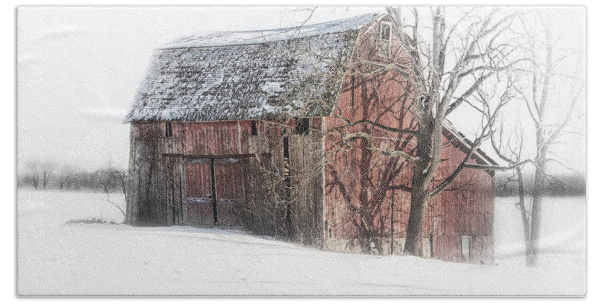 Barn Hand Towel featuring the photograph Old Swayback Barn by Pat Cook