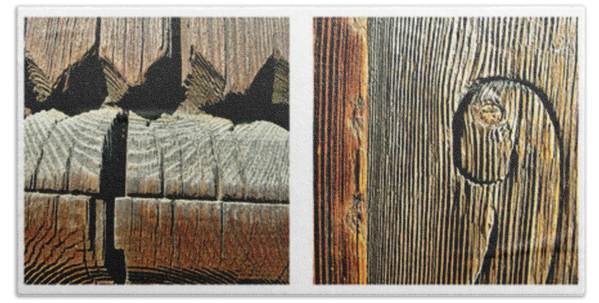 Wood Hand Towel featuring the photograph Old wood texture by Daliana Pacuraru