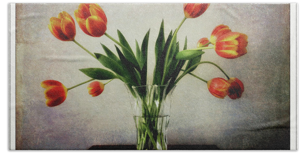 Tulips Bath Towel featuring the photograph Old World Tulips by Peggy Dietz