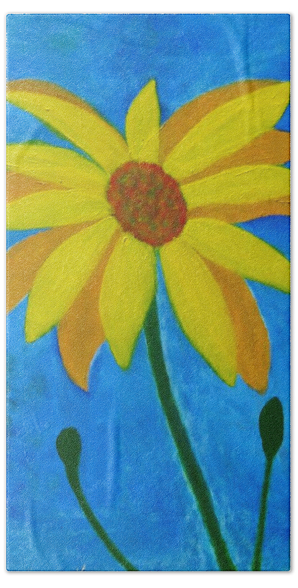 Sunflower Hand Towel featuring the painting Old Yellow by John Scates