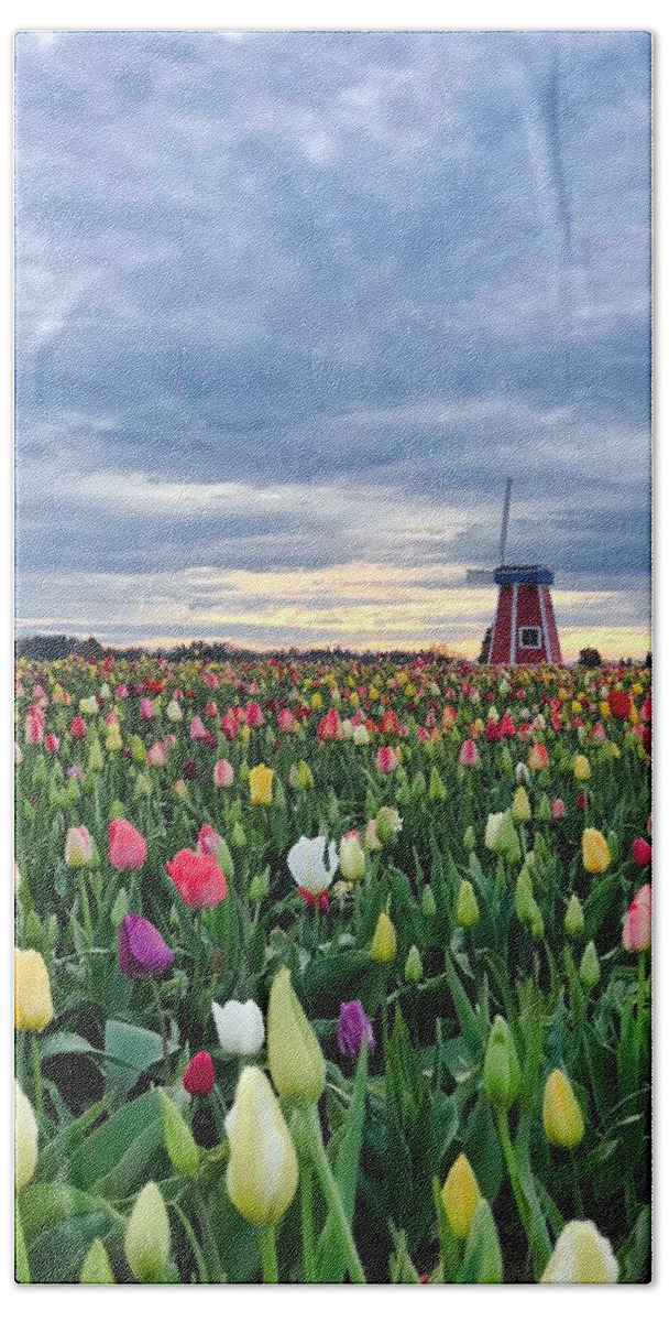 Tulip Hand Towel featuring the photograph Ominous Spring Skies by Brian Eberly