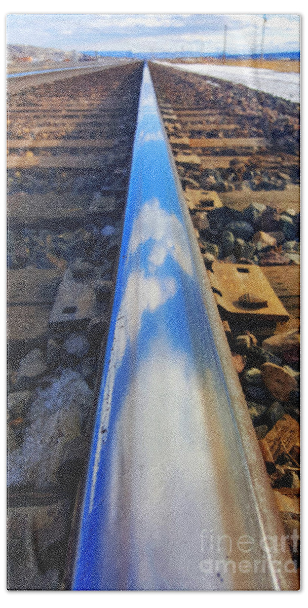 Southwest Landscape Bath Towel featuring the photograph On the rail by Robert WK Clark