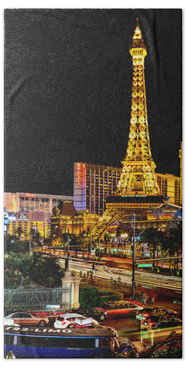 Las Vegas Bath Towel featuring the photograph One Night In Vegas by Az Jackson