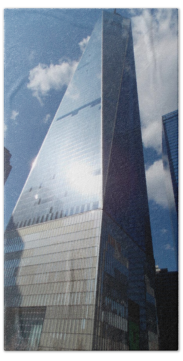 One Bath Towel featuring the photograph One WTC 1 by Nina Kindred