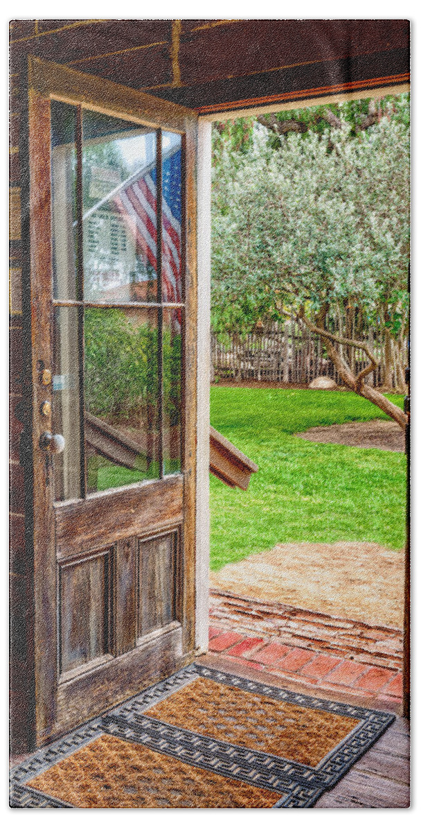 Door Hand Towel featuring the photograph Open Door by Christopher Holmes
