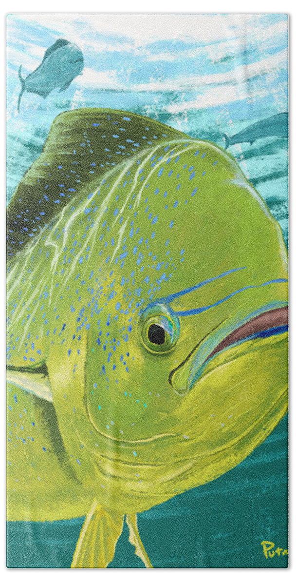 Mahi Hand Towel featuring the digital art Open Water by Kevin Putman