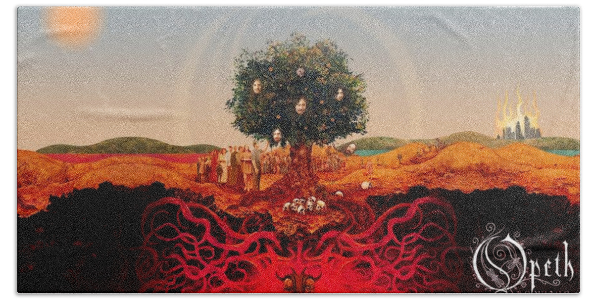 Opeth Bath Towel featuring the digital art Opeth by Maye Loeser