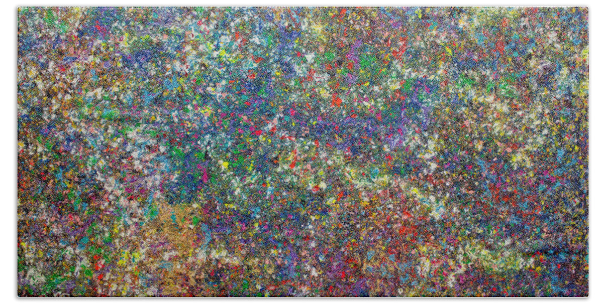 Derek Kaplan Art Hand Towel featuring the painting Opt.11.16 Pretty Things by Derek Kaplan