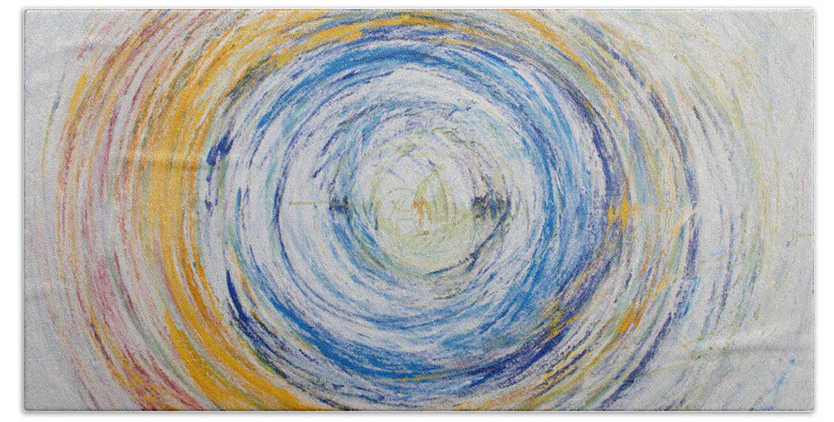 Derek Kaplan Art Hand Towel featuring the painting Opt.25.15 Tunnel of Hope by Derek Kaplan
