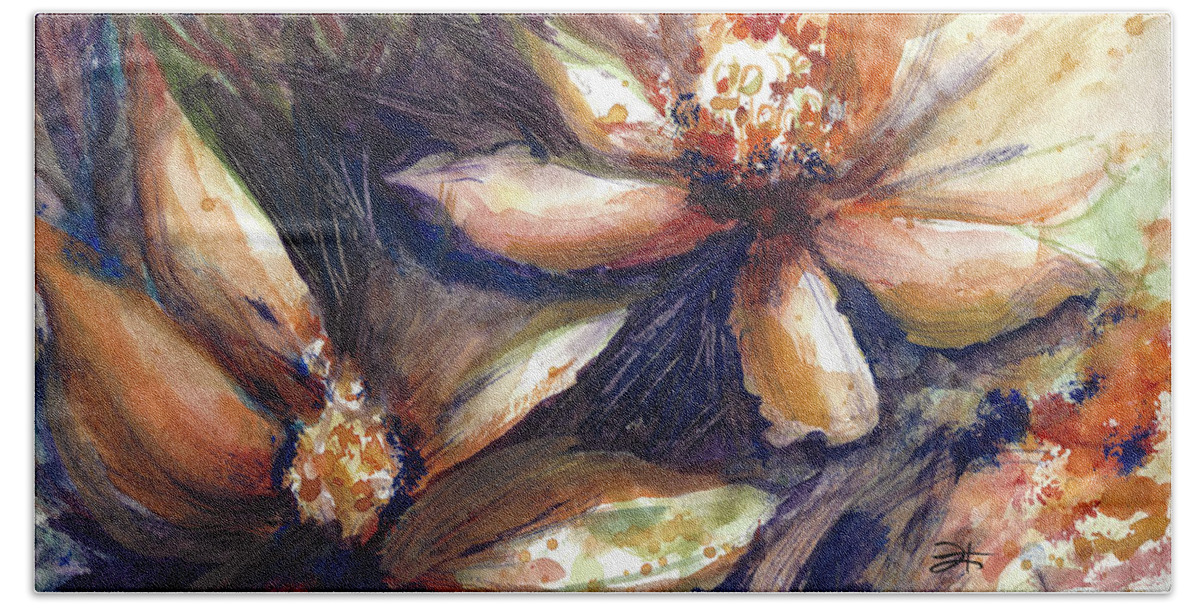 Florida Bath Towel featuring the painting Orange Blossom by Francelle Theriot