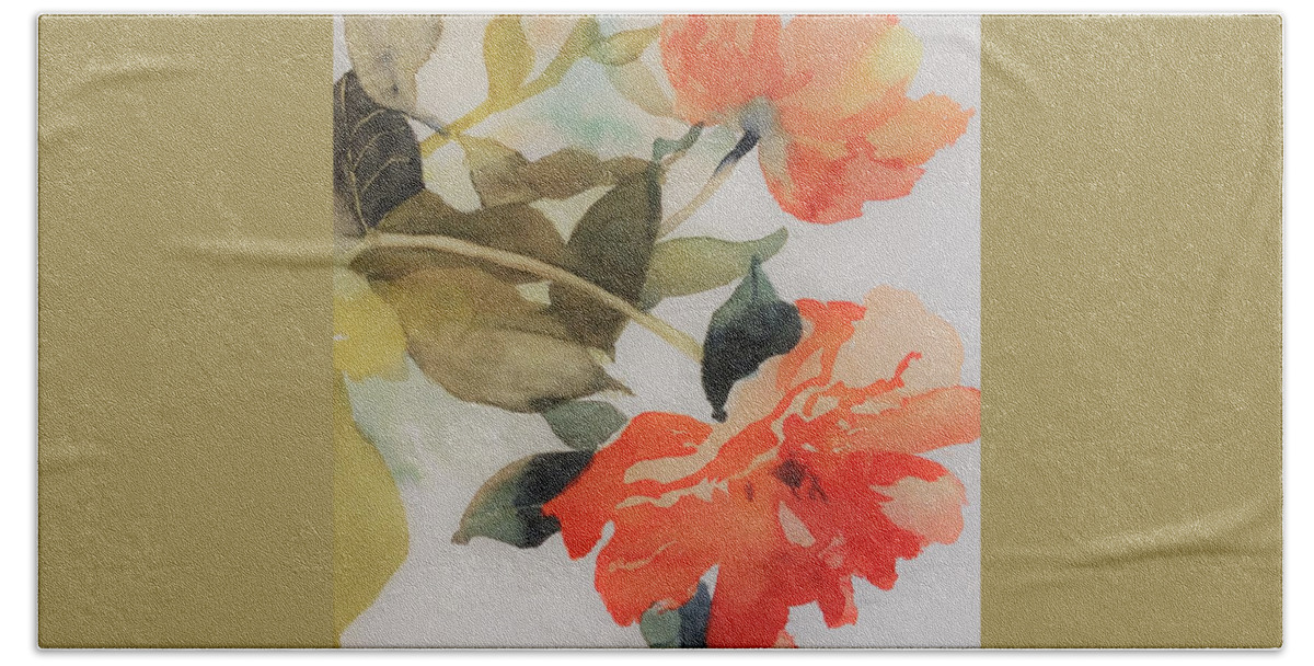 Orange Hand Towel featuring the painting Orange Blossom Special by Elizabeth Carr