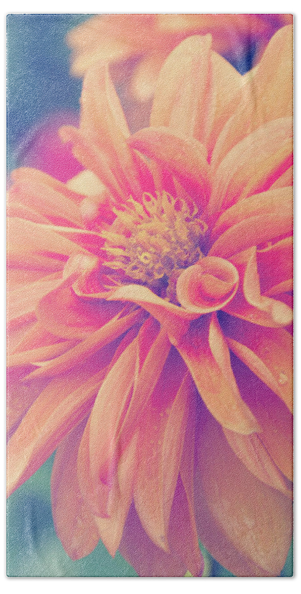Flower Bath Towel featuring the photograph Orange Dahlia by Rebekah Zivicki