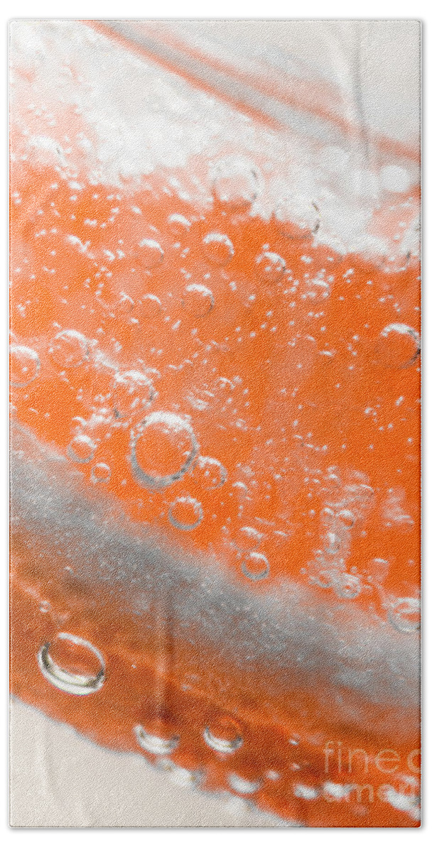 Macro Bath Towel featuring the photograph Orange martini cocktail by Jorgo Photography
