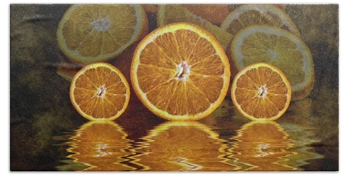 Oranges Hand Towel featuring the photograph Orange Slices by Shirley Mangini