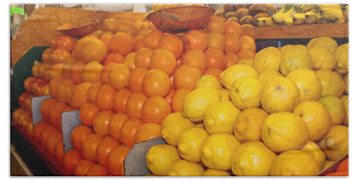 Oranges Bath Towel featuring the photograph Oranges and Lemons by Michiale Schneider