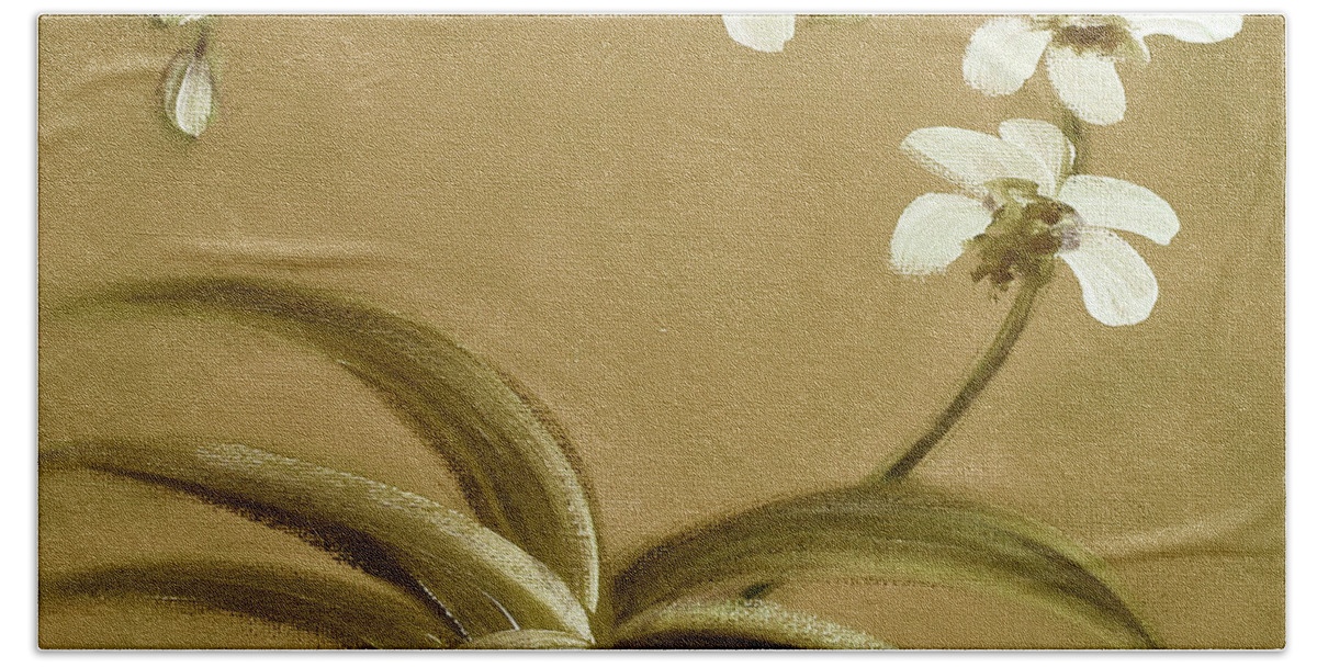 White Bath Towel featuring the painting Orchids 3 by Gina De Gorna