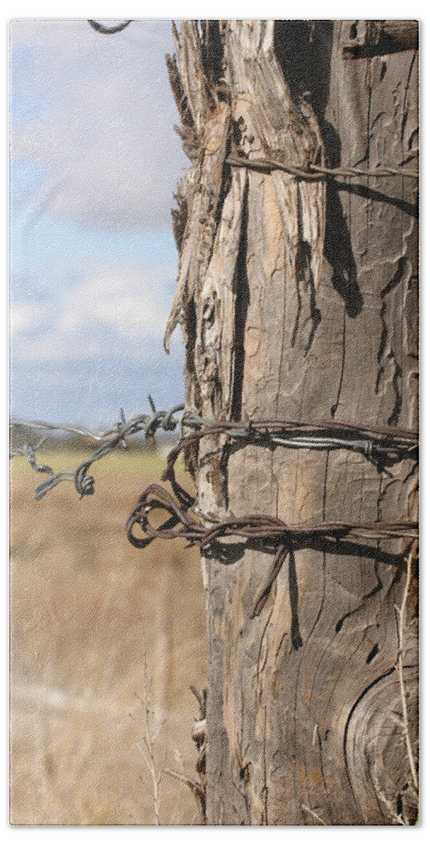 Post Hand Towel featuring the photograph Oregon Fence Post by Jeff Floyd CA