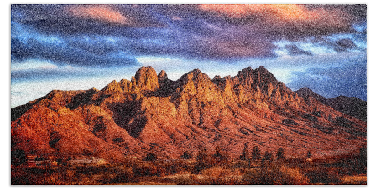 Color Image Bath Towel featuring the photograph Organ Mountains by Diana Powell