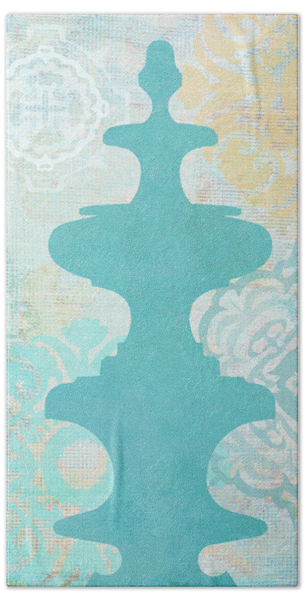 Oriental Design Bath Towel featuring the photograph Oriental Far East Design Blue by Suzanne Powers