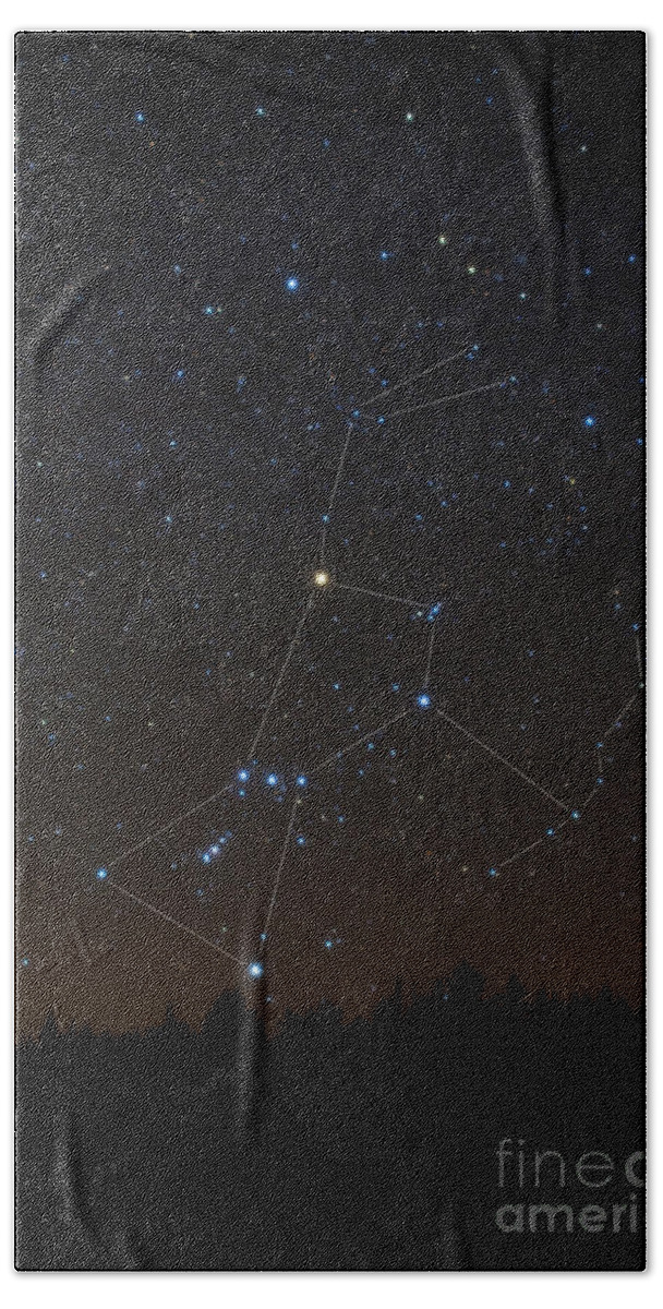 Science Bath Towel featuring the photograph Orion Constellation by Larry Landolfi