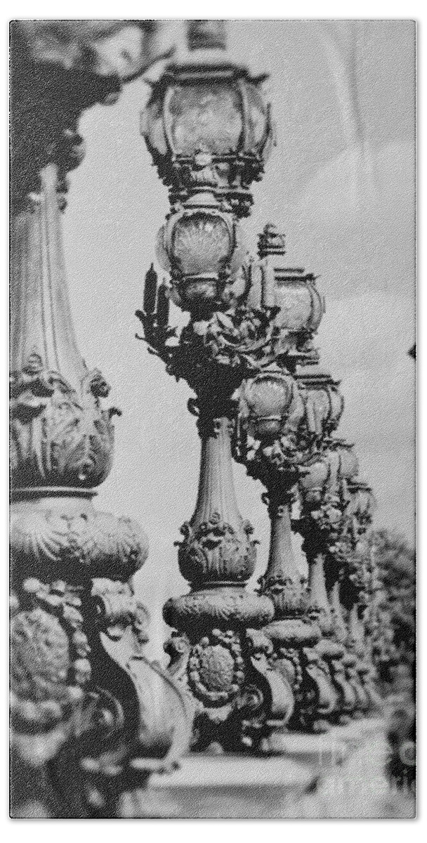 Paris Street Lamp Hand Towel featuring the photograph Ornate Paris street lamp by Ivy Ho