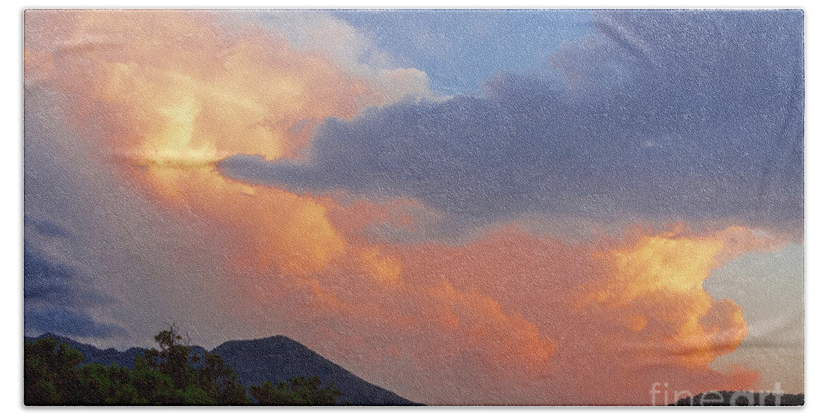 Natanson Hand Towel featuring the photograph Ortiz Sunset Clouds by Steven Natanson