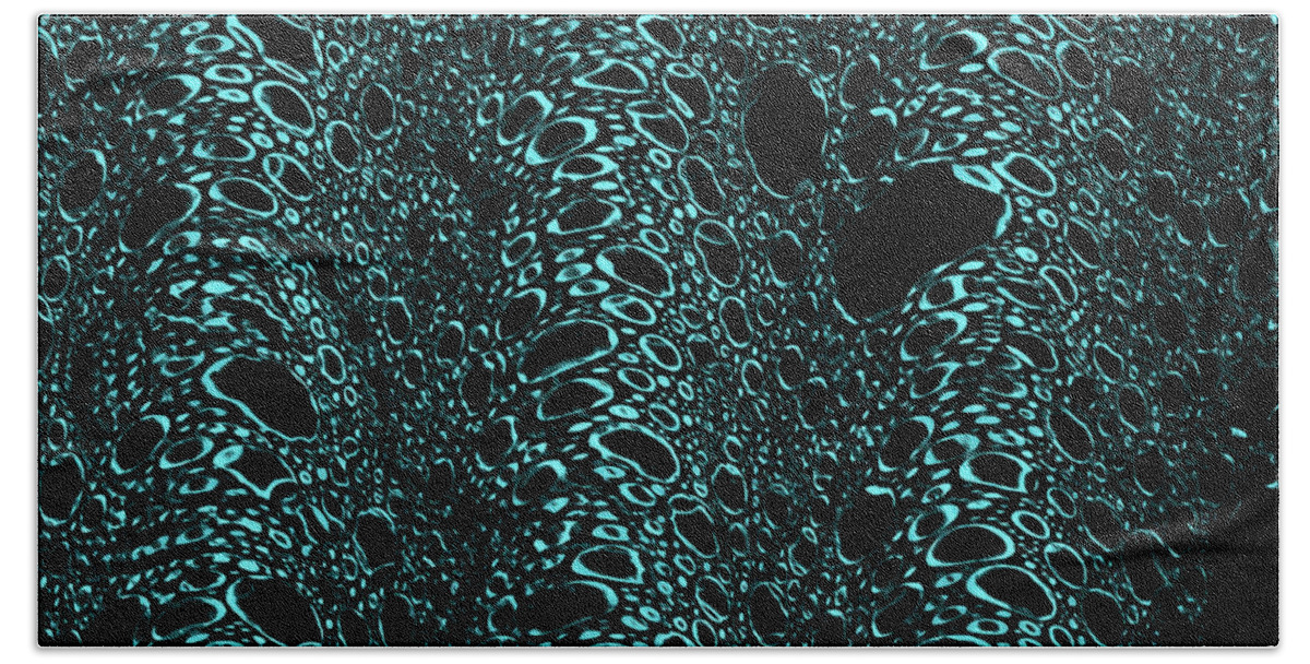 Contemporary Abstract Art Bath Sheet featuring the painting Osmosis Blue by Susan Maxwell Schmidt