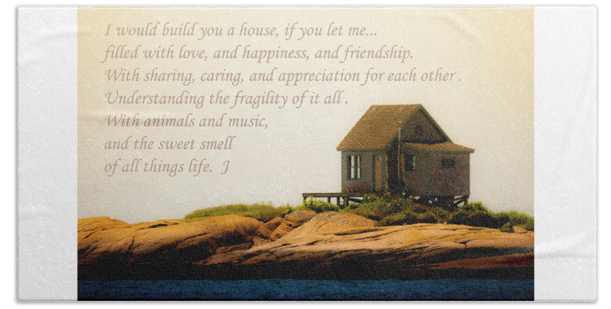 Cabin. Island. Prose Bath Towel featuring the photograph Our House by Jeff Cooper