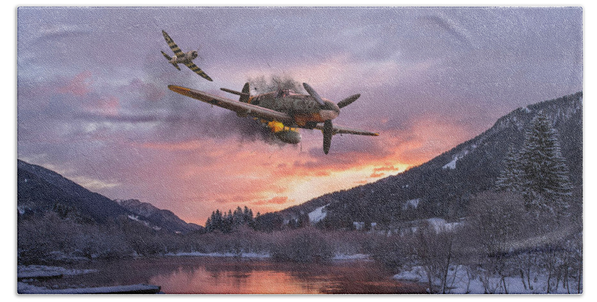 Wwii Bath Towel featuring the digital art Out of Luck by Mark Donoghue