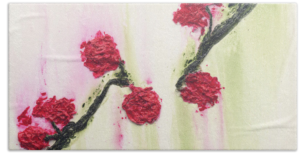 Roses Bath Towel featuring the painting S R R Seeks Same by Kathryn Riley Parker
